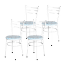 Ver imagem 1 de 4 Cadeiras para Mesa Epoxi Branca Assento Floral:floral Areia
