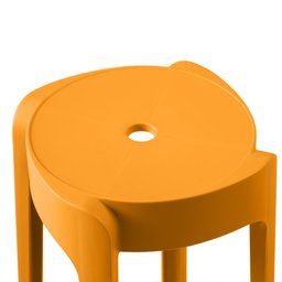 Kit 10 Banquetas Baixa Empilhável Nordica - Laranja - 4