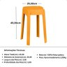 Kit 10 Banquetas Baixa Empilhável Nordica - Laranja - 6