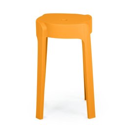 Kit 10 Banquetas Baixa Empilhável Nordica - Laranja - 3