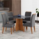 Ver imagem 1 de Conjunto para Sala de Jantar com 4 Cadeiras Absolut Yescasa Cinza/Mel