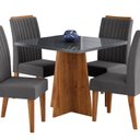 Ver imagem 2 de Conjunto para Sala de Jantar com 4 Cadeiras Absolut Yescasa Cinza/Mel