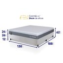 Ver imagem 2 de Conjunto Box Branco Luanda Cinza Espuma D28 Casal 138x188x62 - King House