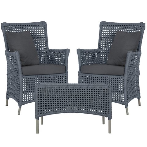 2 Poltronas e 1 Mesa Igapó em Alumínio Pintura Fendi Corda Náutica Estofado 11