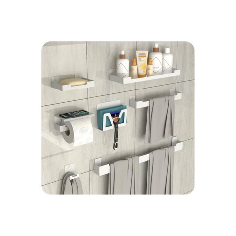 Kit de Acessórios para Banheiro 7 Peças Branco F.elg