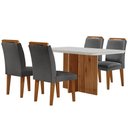 Ver imagem 5 de Sala De Jantar Mesa 120cm Mdf Vidro Canto Copo 4 Cadeiras