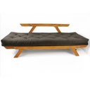 Ver imagem 6 de Sofá Japão Futon Sarja Impermeável Chumbo Madeira Cor Mel