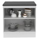 Ver imagem 4 de Balcão Armário de Cozinha 100% MDF 80 cm 2 Portas Branco Brilhante Acordes Madesa