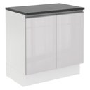 Ver imagem 1 de Balcão Armário de Cozinha 100% MDF 80 cm 2 Portas Branco Brilhante Acordes Madesa
