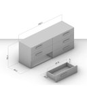 Ver imagem 3 de Cômoda Organizadora 150cm com 6 Gavetas 240839 Linha Lisboa Politorno Móveis