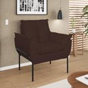 Ver imagem 2 de Kit 02 Poltronas Base Metal Preto Sala Quarto Balaqui Decor Cor:marrom