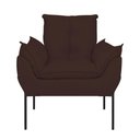 Ver imagem 4 de Kit 02 Poltronas Base Metal Preto Sala Quarto Balaqui Decor Cor:marrom