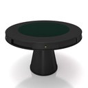 Ver imagem 2 de Conjunto Mesa de Jogos Carteado Bellagio Tampo Reversível e 6 Cadeiras Madeira Poker Base Cone Pu Gr