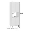 Ver imagem 2 de Torre Quente Miami para 1 Forno 4 Portas Carraro Branco