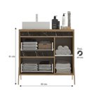 Ver imagem 2 de Gabinete de Banheiro 80cm com Cuba Ref 821 Cewal - Itapuã/portoro