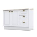 Ver imagem 1 de Balcão de Cozinha 120 Cm Americana Branco com Tampo Calcare – Henn