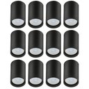 Ver imagem 1 de Kit 12 Spots de Sobrepor para Teto 8x12,5cm Preto Bivolt Luminária Par20 Zoom