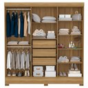 Ver imagem 3 de Guarda Roupa Casal 6 Portas 3 Gavetas Pratico D02 Amendola Touch - Mpozenato