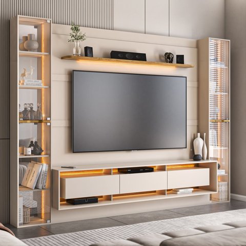 Estante para TV e Home Theater até 85 Polegadas com LED 296CMX217CM Austin 85" Duas Torres com LED