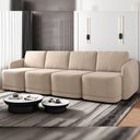 Ver imagem 2 de Sofá Cama para Sala de Estar 5 Lugares 436cm Montserrat K01 Veludo Bege - Lyam Decor