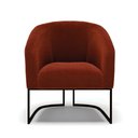 Ver imagem 2 de Kit 2 Poltronas Stella Bouclê Base Metálica Industrial Preto - D'Rossi Cor Terra