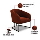 Ver imagem 5 de Kit 2 Poltronas Stella Bouclê Base Metálica Industrial Preto - D'Rossi Cor Terra
