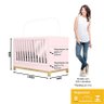 Dormitório Infantil Alegria Guarda Roupa, Cômoda e Berço Rosa Chá com Colchão - Móveis Henn - 6