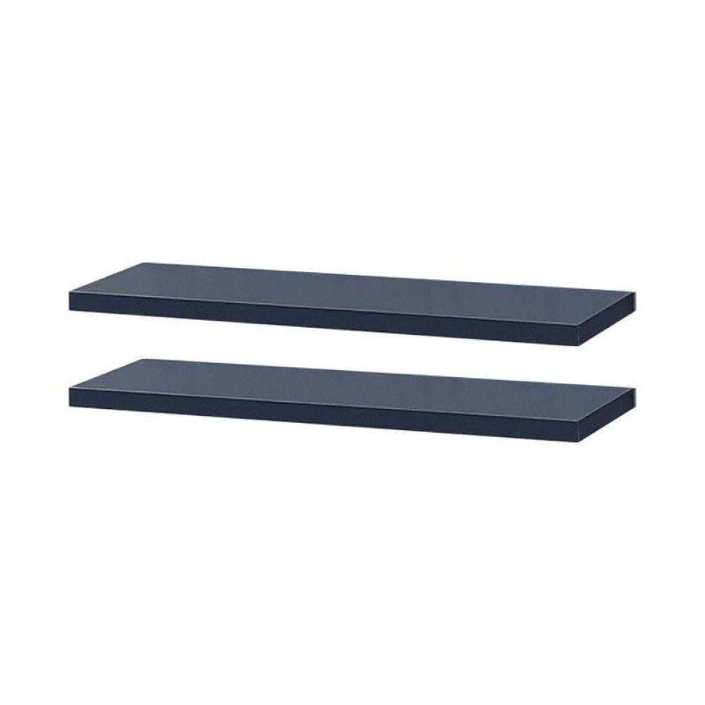 Kit 2 Prateleiras 40x10cm Azul com Suporte Invisível - 2