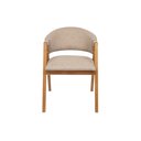 Ver imagem 3 de Cadeira de Jantar Estofada Elysia Conforto Anatômico Madeira Maciça:linho Areia