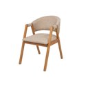 Ver imagem 1 de Cadeira de Jantar Estofada Elysia Conforto Anatômico Madeira Maciça:linho Areia