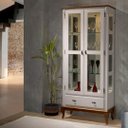 Ver imagem 4 de Cristaleira Clássica 2 Pts 1 Gv 60303el - (off White C/ Imbúia)