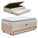 Ver imagem 1 de Cama Bibox Baú com Colchão City Solteiro e Cama Auxiliar Conjugada 88x188x69cm Bela