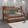 Cama Treliche Madeira com Gavetas Merk - 2 Solteiro + 1 Casal - 1