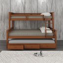 Ver imagem 2 de Cama Treliche Madeira com Gavetas Merk - 2 Solteiro + 1 Casal