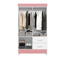 Ver imagem 3 de Roupeiro Mobi 4 Portas 2 Gavetas Premium Quarto da Criança Moderno Cor Branco/rosa