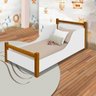 Cama Infantil em Madeira Maciça e MDF Luna Branco/Mel Com Colchão Probel - 2