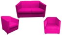 Ver imagem 1 de Kit Namoradeira + 2 Poltronas Decorativa Biane Couro Rosa Pink Pés Cromado Ms Decor