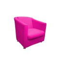Ver imagem 4 de Kit Namoradeira + 2 Poltronas Decorativa Biane Couro Rosa Pink Pés Cromado Ms Decor