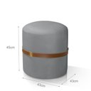 Ver imagem 4 de Banqueta Puff Berlim Veludo Cinta Couro Legítimo Qualidade