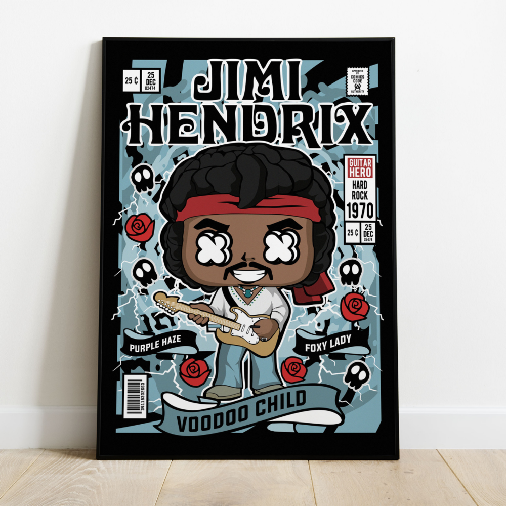 Quadro Decorativo Rock Mdf Jimi Hendrix Ro020 - 1