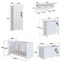 Ver imagem 4 de Quarto Infantil 5 Peças com Berço Guarda Roupa e Cômoda Cor:branco