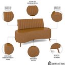 Ver imagem 3 de Sofá 2 Lugares para Sala Living 160cm Pés Palito Tamar K04 Sintético Caramelo - Mpozenato