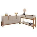 Ver imagem 1 de Kit Buffet Aparador 4 Portas 2 Gavetas Lizz Off White Cedro Dcasa