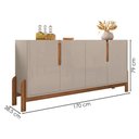 Ver imagem 4 de Kit Buffet Aparador 4 Portas 2 Gavetas Lizz Off White Cedro Dcasa