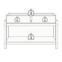 Ver imagem 7 de Kit Buffet Aparador 4 Portas 2 Gavetas Lizz Off White Cedro Dcasa
