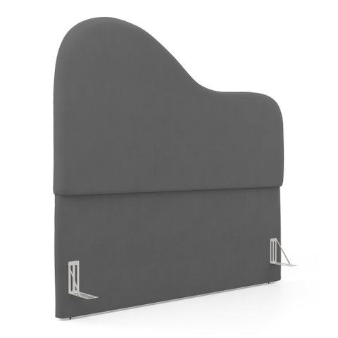 Cabeceira Orgânica Cama Box Casal Padrão Sea 140cm com Frame Suede Cinza - Desk Design