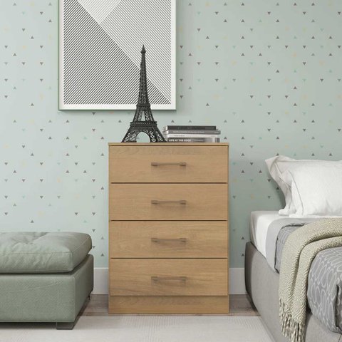 Mesa de Cabeceira 4 Gavetas 55,5cm Soft Soluzione Móveis