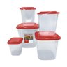 Kit Porta Mantimentos Guardar Bolacha Biscoito com 5 Peças Vermelho - 1