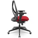 Ver imagem 4 de Kit 02 Cadeiras de Escritório Giratória Presidente Unix P03 Tela Cinza Crepe Vermelho - Lyam Decor