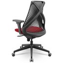 Ver imagem 5 de Kit 02 Cadeiras de Escritório Giratória Presidente Unix P03 Tela Cinza Crepe Vermelho - Lyam Decor